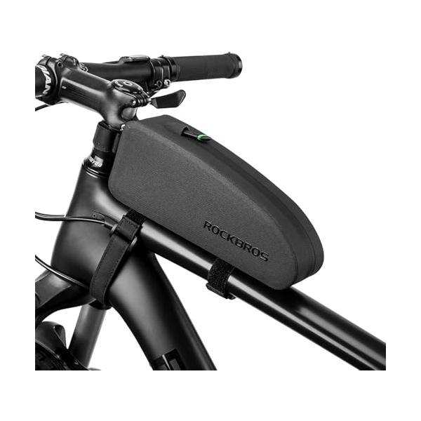他サイト： ROCKBROS(ロックブロス)トップチューブバッグ 自転車 防水 簡単装着 フレームバッグ 小物入れケース ロードバイク 膝に当たらないデの商品画像