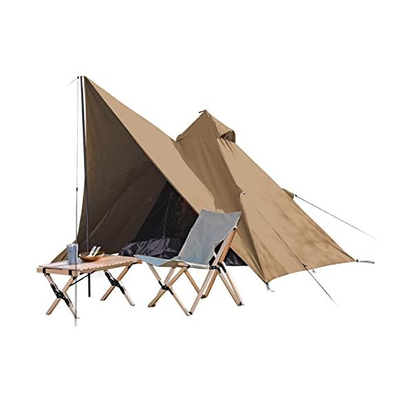 他サイト： 山善(YAMAZEN) 難燃TC素材採用ワンポールテント ブラウン TOP-240(TBE)の商品画像