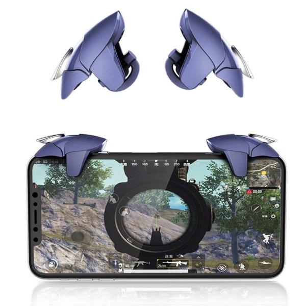 【押しボタン式】金属製のボタン採用したので、導電性向上！高耐久のボタンはとても壊れにくいです！荒野行動の変革、押しボタン式のデザインで連続射撃と掃射は自分でコントロールできます。四指操作で、移動・射撃・照準を同時に操作し、押しボタン射撃で、...