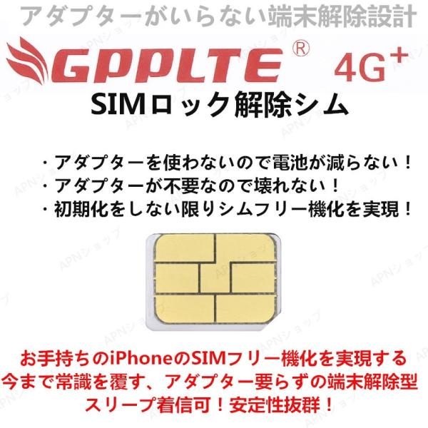 SIMフリー機化】【全iOS対応】GPPLTE SIMロック解除シム