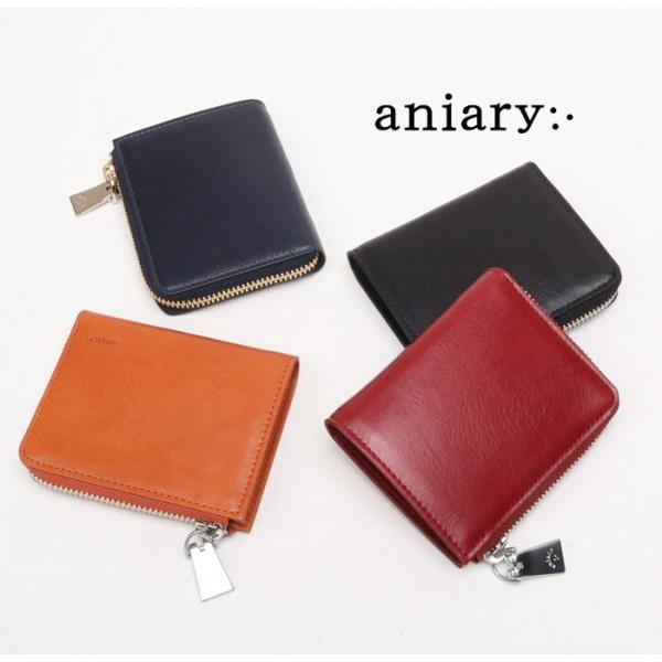 アンティーク アリゲーター レザー ウォレット 二つ折り 長財布 ルビー a aniary アニアリ 財布 二つ折り L字ミニ財布 アンティークレザー