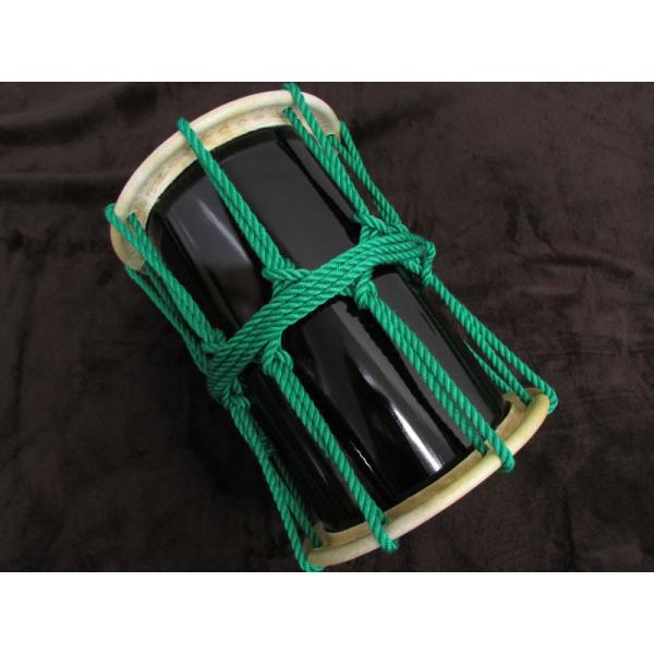 三島屋楽器店 オリジナル桶胴太鼓 7寸 (直径約21.5cm） グリーン 吊り