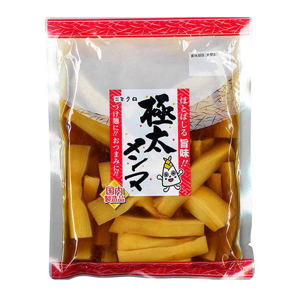 【 商品特徴 】存在感のある極太のメンマを旨みのある甘辛味に味付けしました。ラーメンやつけ麺など麺の具の他、お酒のおつまみにもよく合います。【 常冷区分 】常温【 メーカー名 】株式会社ミクロ【 規格 】285g【 調理方法 】開封してその...