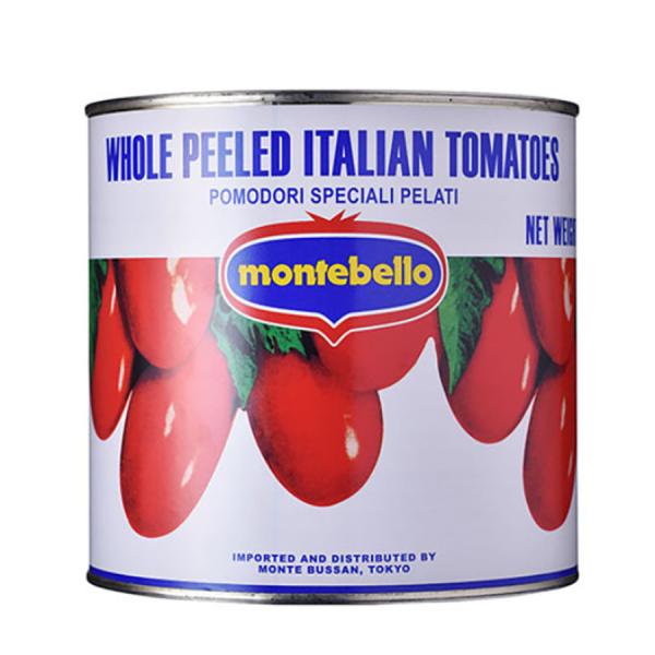 [商品特徴]ソース用に最適と言われる、肉厚で酸味の少ないたて長タイプの完熟トマトを湯むきし、裏ごししたトマトピューレーと一緒に缶詰にしました。[常冷区分]常温[メーカー名]モンテ物産株式会社[規格]2.55ｋｇ[ケース入数]6[調理方法]そ...
