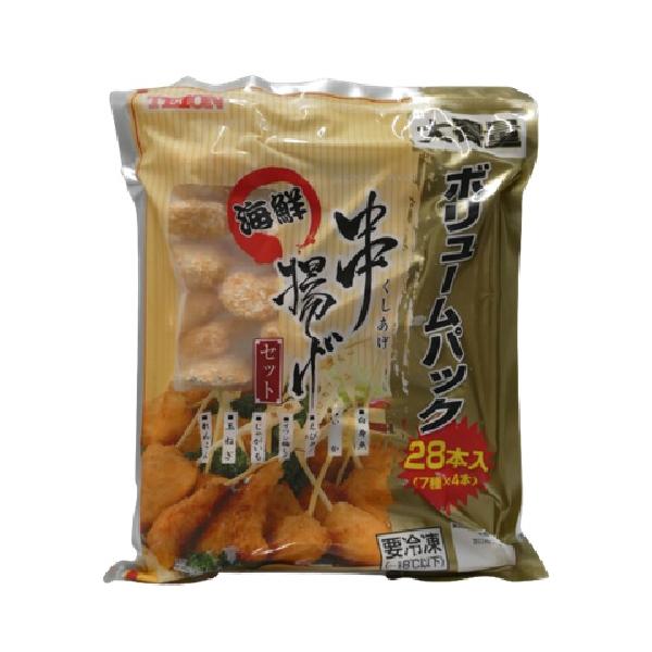 [ 商品特徴 ]海鮮串4種、野菜串3種計7種が4本ずつ入った海鮮串揚げセットのボリュームパックになっています。1パックで4人前になります。[ 常冷区分 ]冷凍(−18℃以下)[ メーカー名 ]阪神低温株式会社[ 規格 ]560g[ 調理方法...