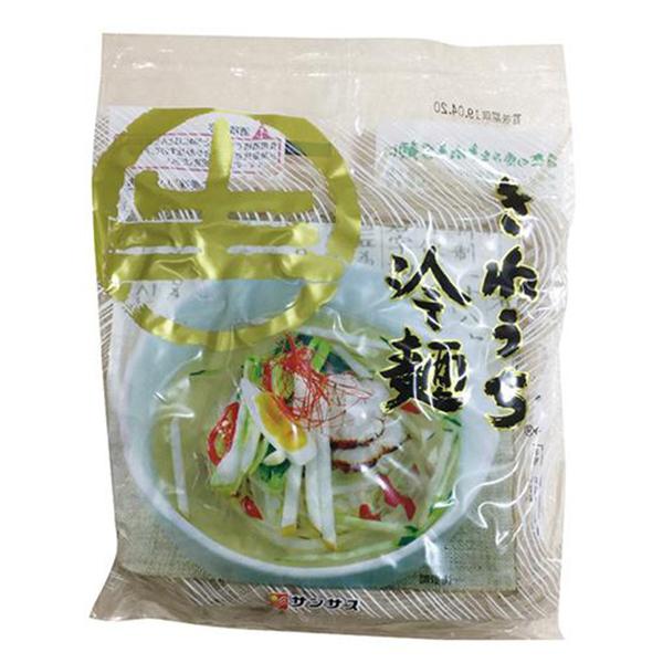 【 商品特徴 】本場韓国風のそば粉入りの冷麺、弾力のある麺はのどごしも抜群、コリコリとした食感で大変美味。【 常冷区分 】常温【 メーカー名 】サンサス【 規格 】150g【 調理方法 】沸騰したお湯で50秒茹で【 最終加工地 】日本【 原...