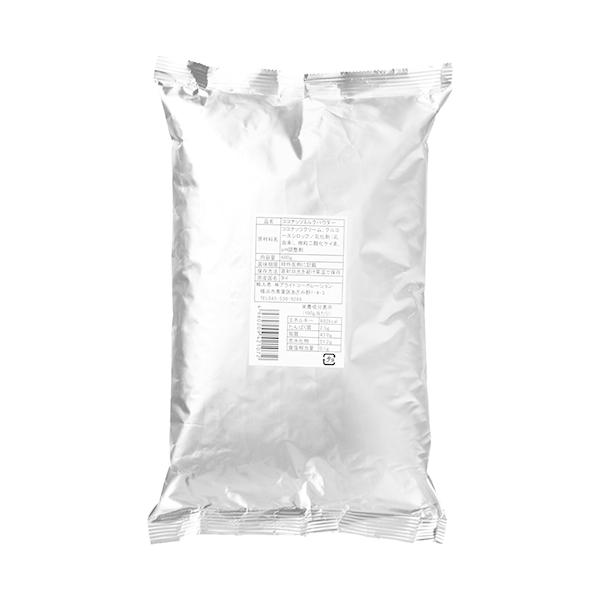 粉末ココナッツミルク。本製品600ｇに対し用途に合わせて1.5〜3Lｌのお湯で溶いて使用します。