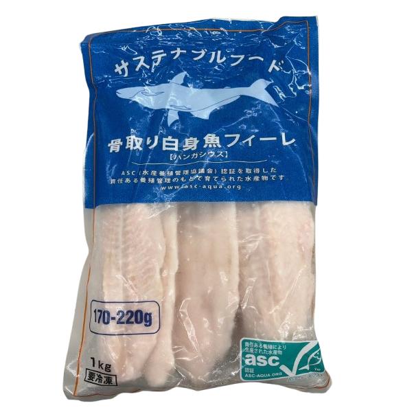 業務用 冷凍 骨取り白身魚(パンガシウス)フィーレ 1kg(170-220g/枚)[1103228]