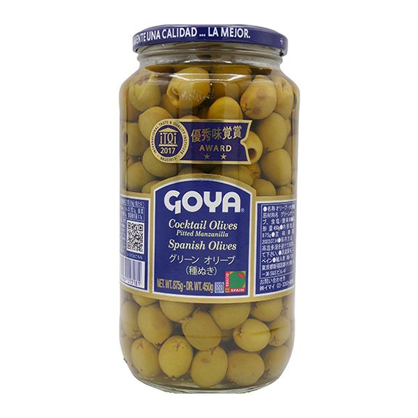 ＧＯＹＡ　ゴヤ　グリーン オリーブ　種なし　450ｇ(総量875g) AZEITONA