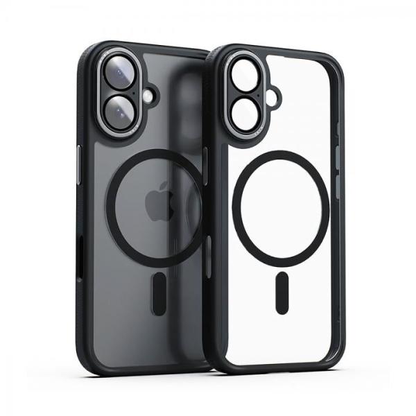 miak レンズガード一体型MagSafe対応クリアケース iPhone 16 ブラック