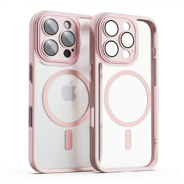 miak レンズガード一体型MagSafe対応クリアケース iPhone 16 Pro Max ピンク