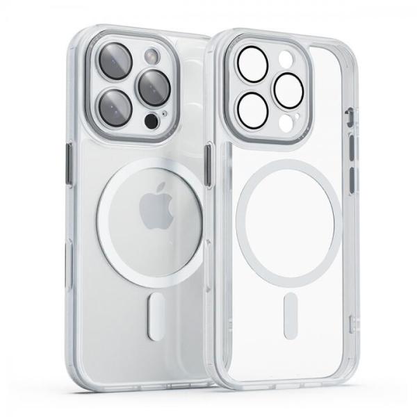 miak レンズガード一体型MagSafe対応クリアケース iPhone 16 Pro Max スモーキークリア