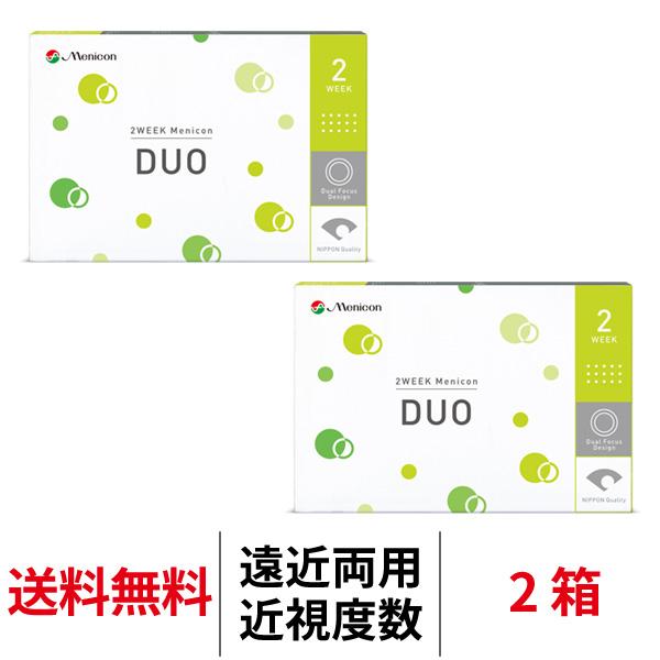 遠近両用 2ウィークメニコンデュオ■販売名：2WEEKメニコン デュオ■期間：2週間■内容量：1箱6枚入り■含水率：72％ (高含水)■BC：8.6mm■直径：14.5mm■PWR(度数)：-0.25〜-6.00(-0.25ステップ)(-0...