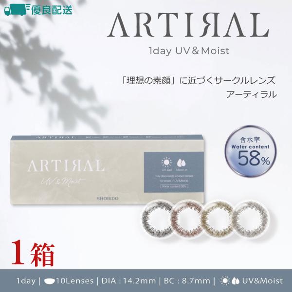 アーティラルワンデーUV&amp;モイスト58%■販売名：アーティラル５８UVM■内容量：1箱10枚入り■装用期間：1日■BC:8.7mm■DIA:14.2mm■PWR(度数)：±0.00(度なし), -0.50〜-6.00(-0.25ステ...