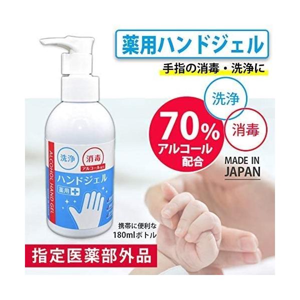 安心の日本製　薬用　アルコール除菌ジェル　ハンドジェル 180ml 医薬部外品