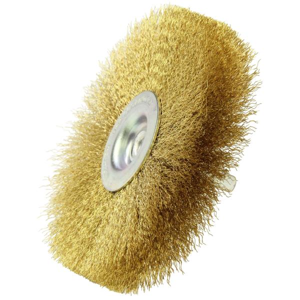 【商品概要】用途:鉄のサビ落とし・塗装はがし・バリ取り、パイプの内面研磨クリーニング、変木・木の根などの仕上げ軸径:6.35mm六角軸直径:約100mm対応機種:電気ドリル・インパクトドライバー材質:真鍮製【商品説明】【商品詳細】ブランド：...