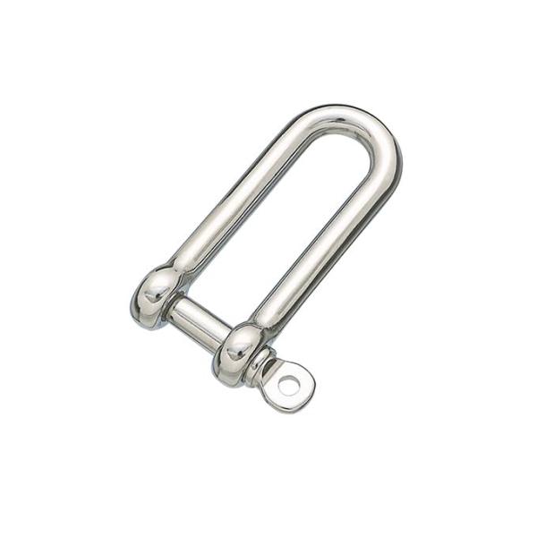 【商品概要】●Ｌ寸法が従来のシャックルの２倍の長さなので、用途が広がります。●チェーン・ワイヤー・ロープ等の連結や、端末の金具のジョイントに使用。●D(mm)：5 ●L(mm)：40 ●B(mm)：10 ●d(mm)：10 ●捻径：M-5 ...