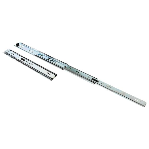 【商品概要】材質:スチール(ユニクロメッキ仕上げ)耐荷重:45kg(左右ペア)クリアランス:12.7mmスライド量:406mm引き残し:0mm注意:取り付けビスは入っておりません。板厚に合わせて別途お買い求めください。(推奨ビス:皿タッピン...