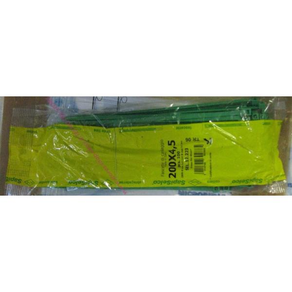 【商品概要】●ナイロン66【商品説明】【商品詳細】ブランド：SapiSelco社商品種別：結束バンド商品名：SapiSelco セルフィット カラーケーブルタイ緑 4.5mm×200mm SEL.12.223R製造元：SapiSelco社商...