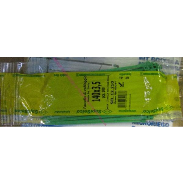 【商品概要】●ナイロン66【商品説明】【商品詳細】ブランド：SapiSelco社商品種別：結束バンド商品名：SapiSelco セルフィット カラーケーブルタイ緑 3.5mm×140mm SEL.12.210R製造元：SapiSelco社商...