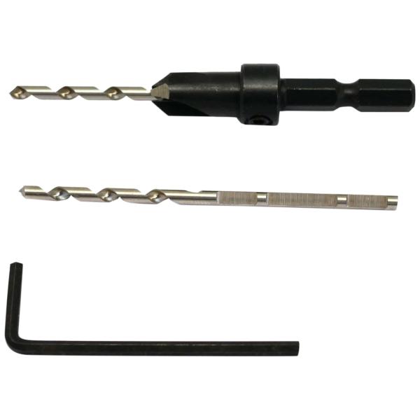 【商品概要】キリ部動き長さ:22~50mm座掘り径:直径9.4mmキリ径:3mm座掘りビット長さ:53mm六角軸:対辺6.35mm表面処理:研磨塗装座掘りビット:鉄鋼45Cキリ:特殊鋼セット内容:座掘りビット×1・下穴用キリ×2・専用レンチ...