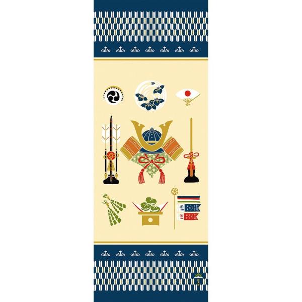 【商品概要】素材：綿100%サイズ：約34cm×約90cm濱文様のてぬぐいは、横浜伝統の型染め手法である「捺染(なっせん)」で染め上げていますタペストリーや壁にかけてインテリアとしてもご利用くださいてぬぐいの両端は従前どおりに切りっぱなしと...