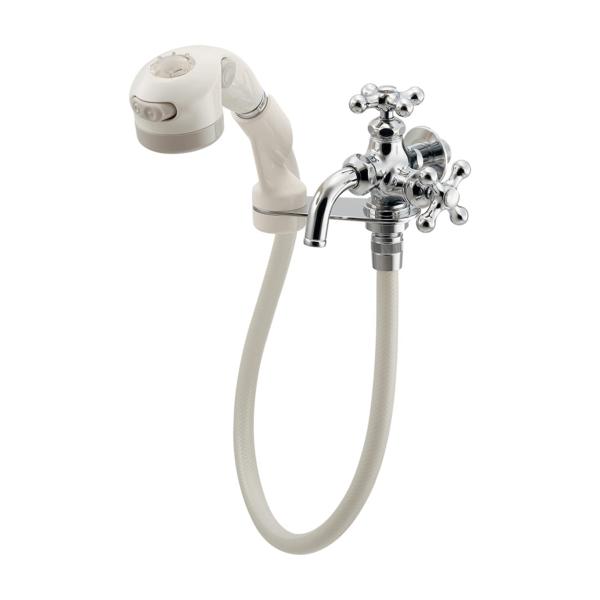 【商品概要】仕様:固定コマ仕様シャワーヘッド:ワイド/スポット切替・流量調節機能付きシャワーホース長さ:800mm材質:青銅・ABS・PVC【商品説明】【商品詳細】ブランド：カクダイ(KAKUDAI)商品種別：DIY・工具・ガーデン商品名：...