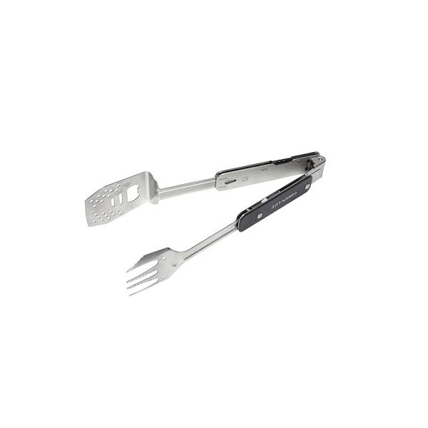 【商品概要】【アウトドア調理に便利な4Wayツール】フォーク、ターナー、トング、オープナーの機能が一つになった4wayツールです。フォーク、ターナーは長さが2段階に調整可能です。【持ち運びにぴったり】収納袋が付属しており、本体はコンパクトに...