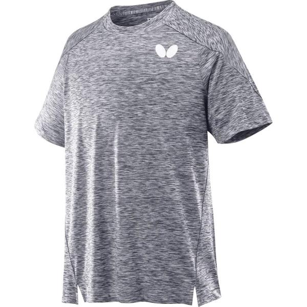 【商品概要】S:着丈61.5、胸周り99、裾周り99、裄丈40(cm)タイプ:Tシャツ(男女兼用)カラー:グレー(279)素材:ポリエステル92%、ポリウレタン8%特徴:吸水速乾、伸縮【商品説明】【商品詳細】ブランド：バタフライ(Butte...