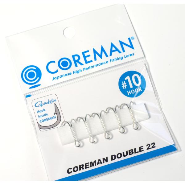 【商品概要】入数: 5本サイズ: #10特別メッキ処理(金属及び鉛製ルアーに装着の際に電蝕による変色がない錫メッキ)がまかつ製品番: 【CD22】【商品説明】【商品詳細】ブランド：コアマン(COREMAN)商品種別：フック・針商品名：コアマ...
