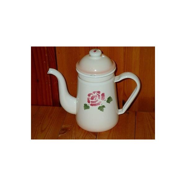 Many マニー ホーロー コーヒーポット （ローズ） : アップル