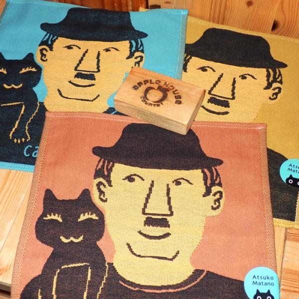 俣野温子　cat lover　3重ガーゼハンカチミニ （カラーを選択してください） ハンドタオル マタノアツコ