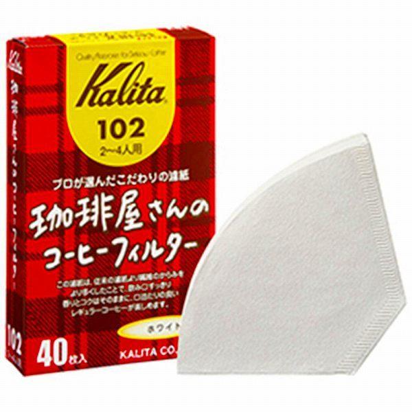 KALITA　（カリタ） 珈琲屋さんのコーヒーフィルター 102 ホワイト 40枚 ×10セット 取り寄せ商品