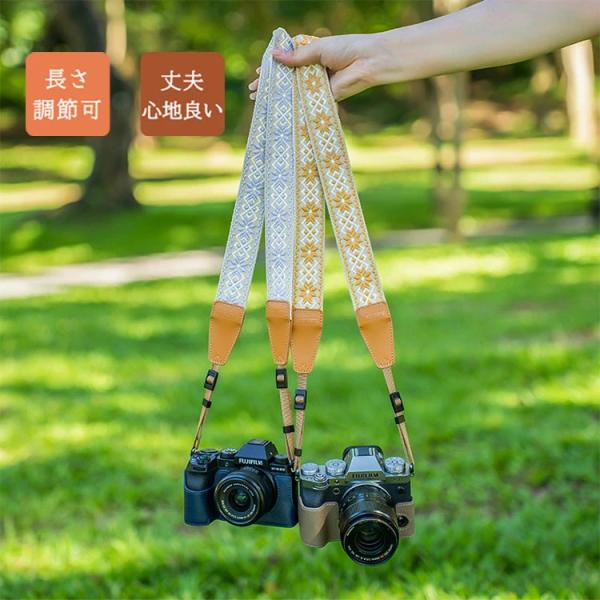 ランキング1位受賞｜カメラストラップ カメラネックストラップ ショルダーストラップ 一眼レフ/ミラーレス/コンパクトカメラ用 おしゃれ かわいい レトロ ボヘミ