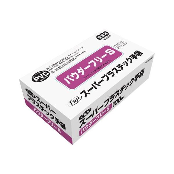 スーパープラスチック手袋 Sサイズ 100枚入 30箱 3000枚 フジ