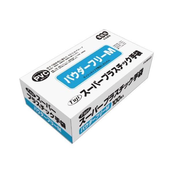 スーパープラスチック手袋 Mサイズ 100枚入 30箱 3000枚 フジ