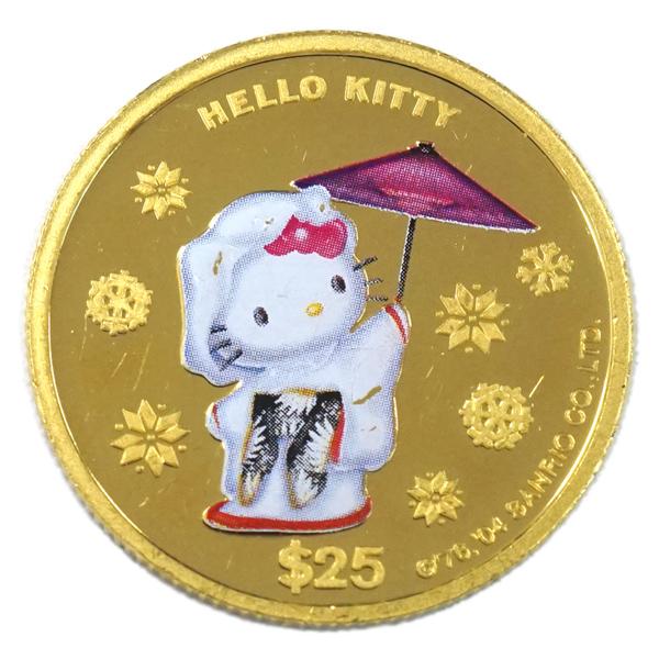 中古AB/使用感小 サンリオ ハローキティ カラー 鷺娘(さぎむすめ) 金貨 