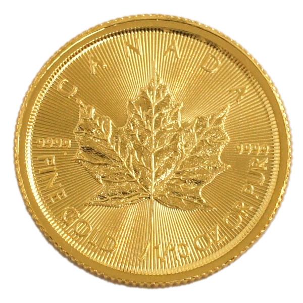 1987年 カナダ メイプルリーフ金貨 1/10oz 純金 K24 24金 5ドル