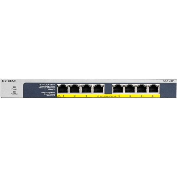 ルーター・ネットワーク機器 NETGEAR GS108PP-100AJS NETGEAR GS108PP-100AJS ギガ8ポート PoE+(123W) アンマネージ