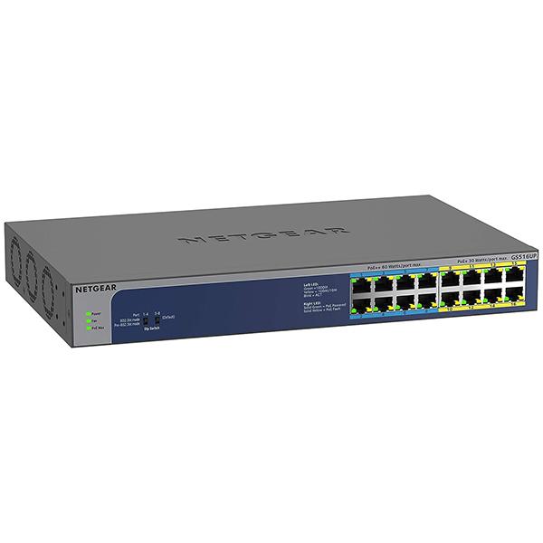 【新品】NETGEAR ネットギア GS516UP-100AJS PoE++ NETGEAR（ネットギア） NETGEAR GS516UP-100AJS Ultra60 PoE+対応(380W