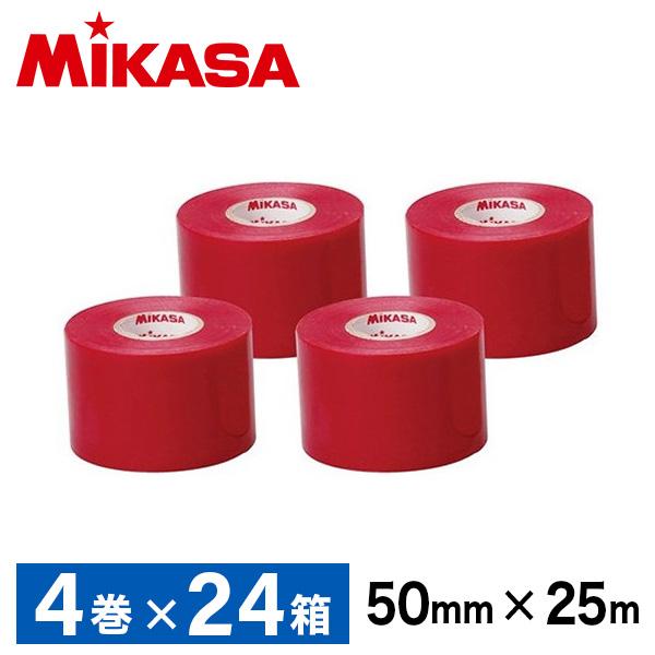 MIKASA LTV-5025 R ×24 ラインテープ ビニール レッド 50mm幅×25m×4巻×24 MIKASA（ミカサ） MIKASA LTV-5025 R ×24 ラインテープ ビニール