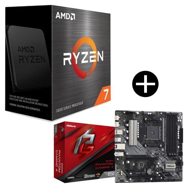 国内正規品 AMD Ryzen 7 5700X W/O Cooler CPU + ASRock B550M Phantom 