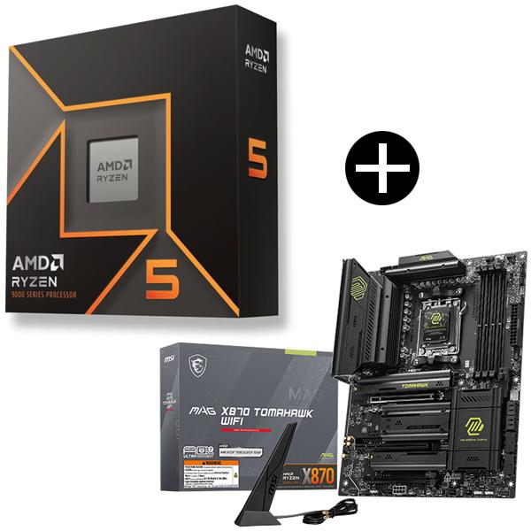 AMD Ryzen 5 9600X W/O Cooler WOF (6C/12T、3.9GHz、65W) CPU + AMD Ryzen 5 9600X W/O Cooler WOF (6C/12T、3.9GHz、65W) CPU +