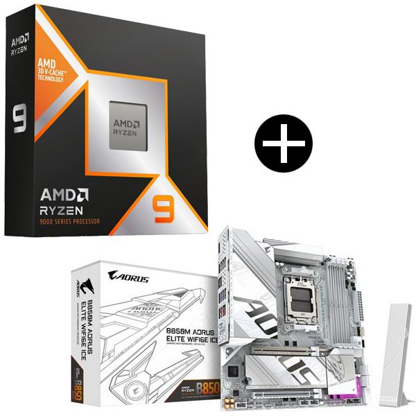 AMD Ryzen 9 9950X3D CPU + GIGABYTE B850M A ELT WF6E ICE Micro-ATX