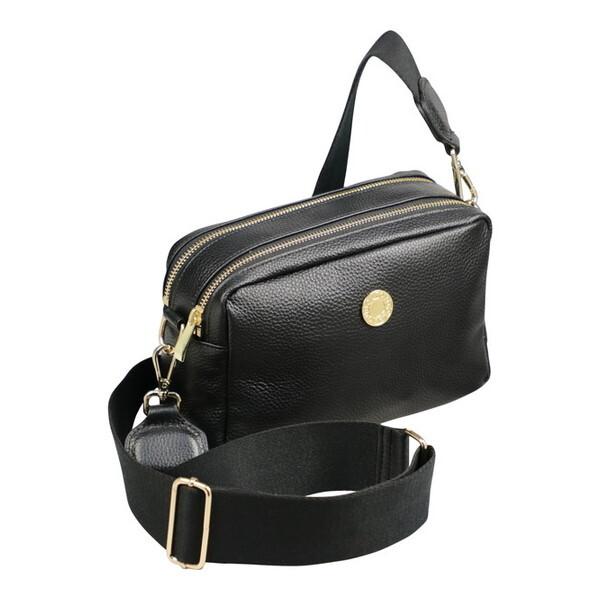 小田清 豊岡工房 牛革ダブルファスナーショルダーバッグ ブラック 421501 豊岡工房 牛革ダブルファスナーショルダーバッグ ブラック 黒 421501