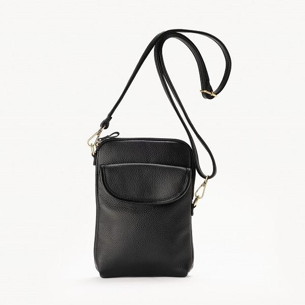 豊岡工房 スマホが触れる牛革ショルダーバッグ ブラック 429701 小田清 小田清 豊岡工房 スマホが触れる牛革ショルダーバッグ ブラック 429701