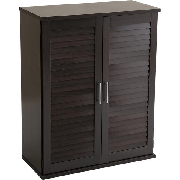 ルーバーシューズボックス2個組 75cm幅 ディオン ダークブラウン[7335