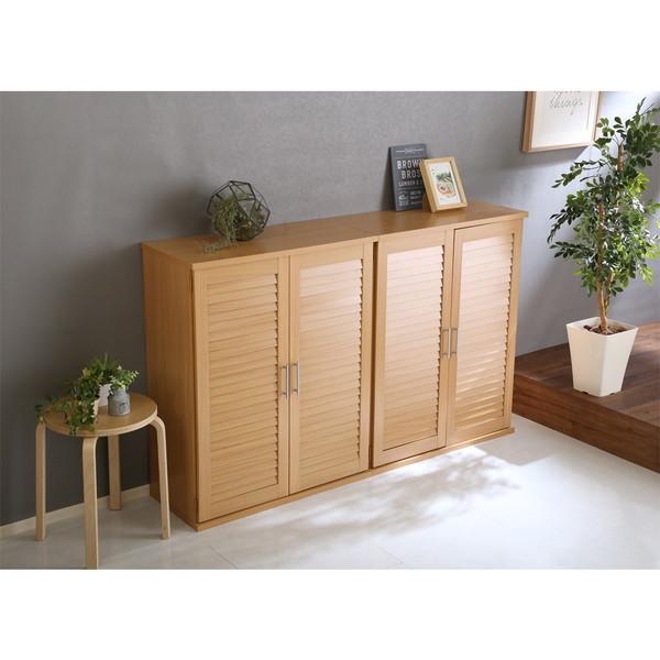 ♡ルーバーシューズボックス2個組 75cm幅 ディオン ナチュラル [7336] ルーバーシューズボックス2個組 75cm幅 ディオン ナチュラル