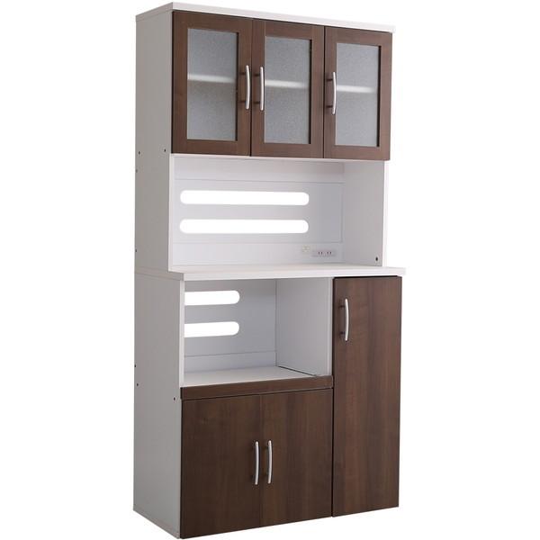 食器棚 ウォールナット 大容量 2口コンセント付き 省スペース 収納 シンプル おしゃれ キッチン キッチン収納 メーカー直送 Xprice Paypayモール店 通販 Paypayモール