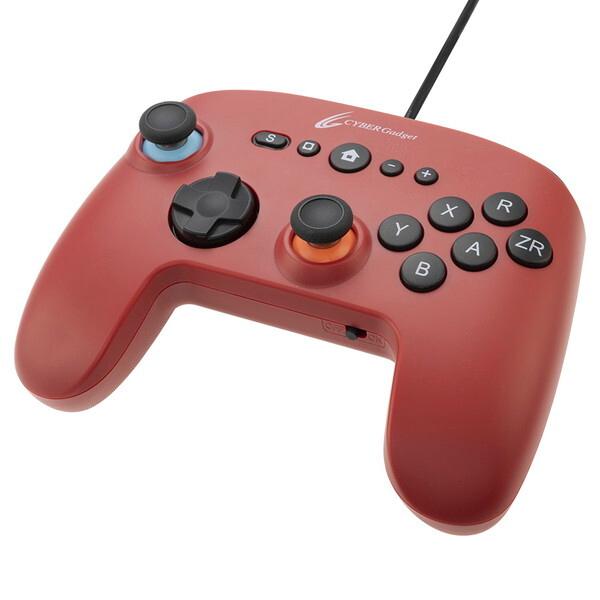 サイバーガジェット CY-S2GC6BWD-RE Switch2用 ゲーミングコントローラー6B 有線タイプ レッド